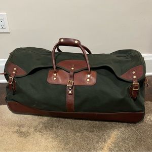 RARE Vintage Orvis Battenkill Rolling Canvas Duffle Bag LARGE GREEN USED